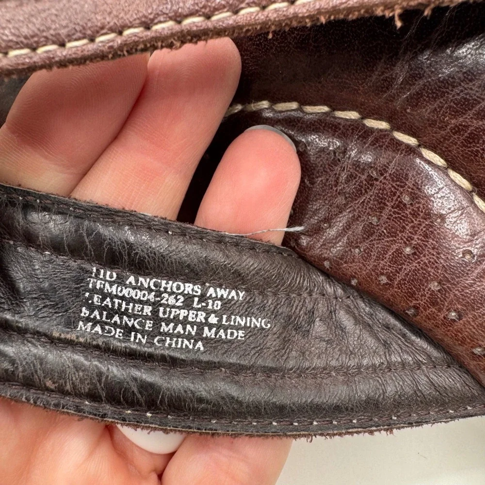 Tommy Bahama Anchors Away Mens Sz 11 D Brown Leather Woven Flip Flop Sandals